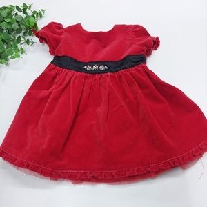 Vintage Infant Velvet Red Holiday Dress